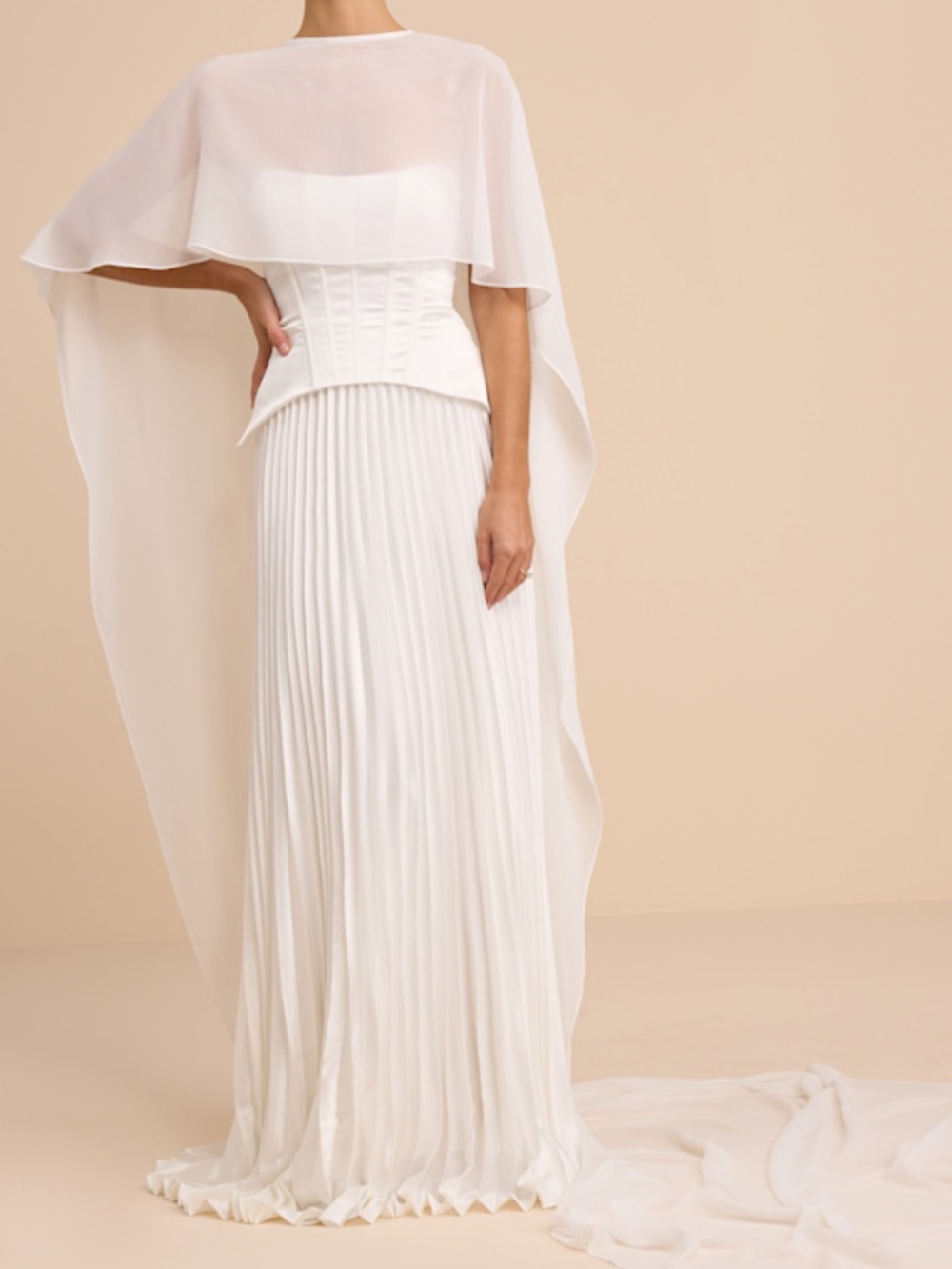 Lulus Dynora White Chiffon Veil Cape - Size One Size